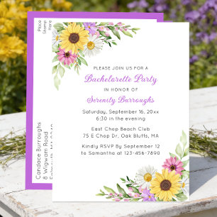 Invitation Carte Postale Tournesol Marguerite Bohème Printemps  Jardin Ente
