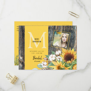Invitation Carte Postale Tournesols en Fleur Fête de Mariage Rustique Photo