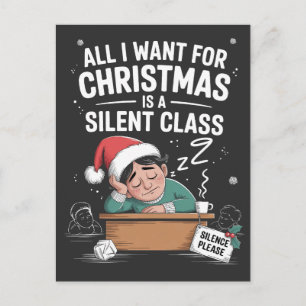 Invitation Carte Postale Tout ce que je veux pour Noël est un professeur de