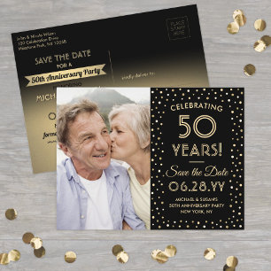 Invitation Carte Postale TOUT Date d'anniversaire à sauvegarder 1 Photo Noi