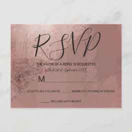 Invitation Carte Postale Triangle moderne Rose Gold Faux Foil RSVP