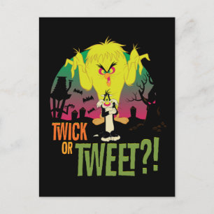 Invitation Carte Postale "Twick or Tweet" TWEETY™ & SYLVESTER™