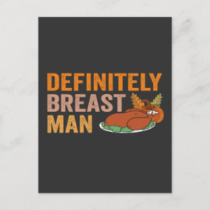 Invitation Carte Postale Un homme du sein drôle Thanksgiving Turquie