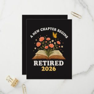 Invitation Carte Postale Un nouveau chapitre commence Retraité 2026