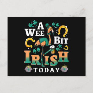 Invitation Carte Postale Un petit peu irlandais aujourd'hui   Flamant de la