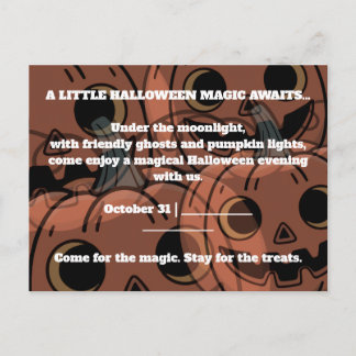 INVITATION CARTE POSTALE UN PEU DE MAGIE D'HALLOWEEN ATTEND