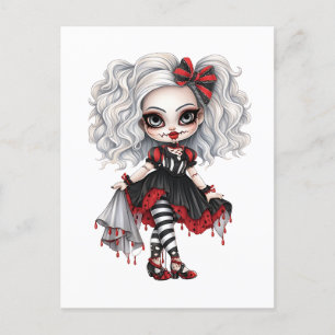 Invitation Carte Postale Une collection de designs Halloween de fille migno