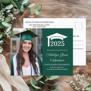 Invitation Carte Postale Université Green College - Diplôme photo