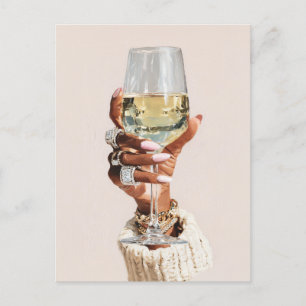 Invitation Carte Postale Vibes De Vin De Glam Chic