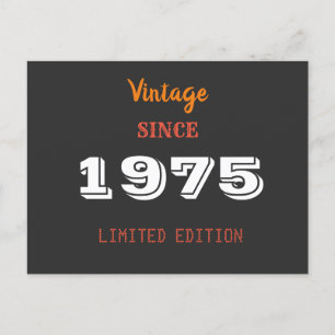 Invitation Carte Postale Vintage 1975 édition limitée 50e anniversaire