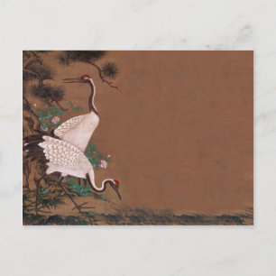 Invitation Carte Postale Vintage Japanese Cranes
