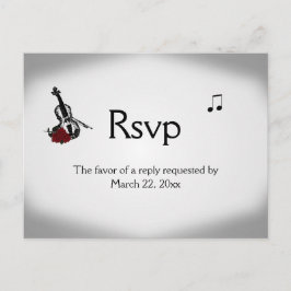Invitation Carte Postale Violon Musique RSVP Diner Choix