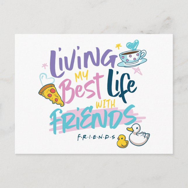 Invitation Carte Postale Vivre ma meilleure vie avec FRIENDS™ (Devant)