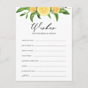Invitation Carte Postale Vœux de citrons et d'oranges pour les mariés