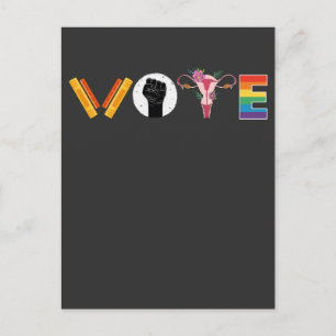 Invitation Carte Postale VOTE Books Uterus LGBT Support