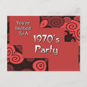 Invitation Carte Postale Vous êtes invité à une fête des années 70