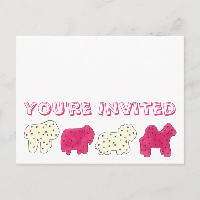 Invitation Carte Postale Vous êtes invités Fête d'anniversaire Animal Crack (Devant)