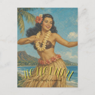 Invitation Carte Postale Voyage à Hawaï de style vintage