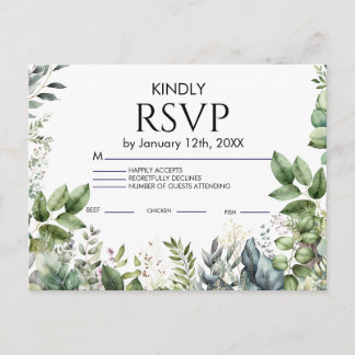 Invitation Carte Postale  Wedding RSVP Card