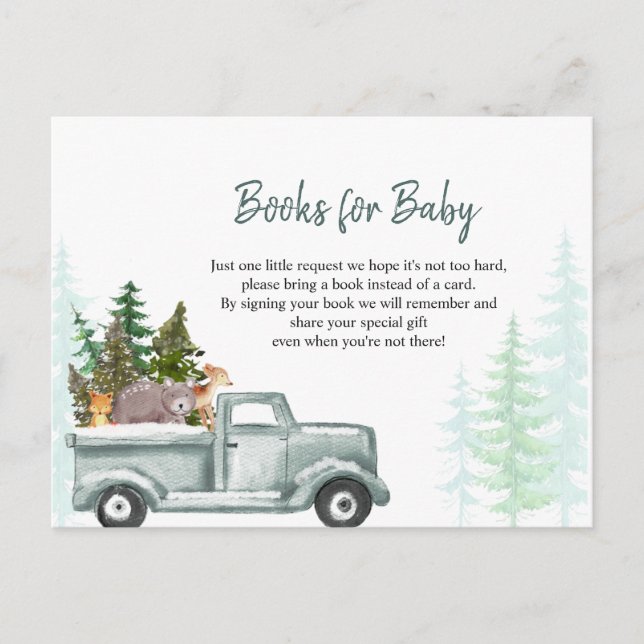Invitation Carte Postale Winter ONEderland Livres pour bébé (Devant)