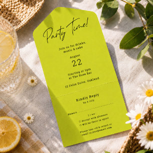 Invitation Carte RSVP à détacher pour fête d'été