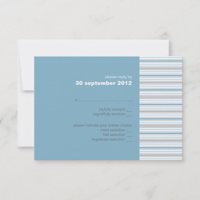Invitation Carte RSVP Amara Stripe Cornflower (Devant)