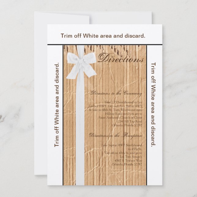 Invitation Carton 3.5x6 - Carton de direction Bande blanche (Devant)