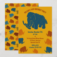 Carton bleu et or Laine Mammoth fête d'anniversair