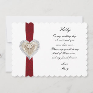 Invitation Carton de demoiselle d'honneur de mariage en dente