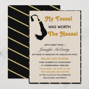 Invitation Carton de fin d'études Tassel worth the Hassle