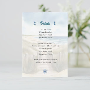 Invitation Carton de mariage à l'aquarelle Côte de Nouvelle-A