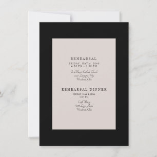 Invitation Carton de mariage élégant Champagne et noir pour r