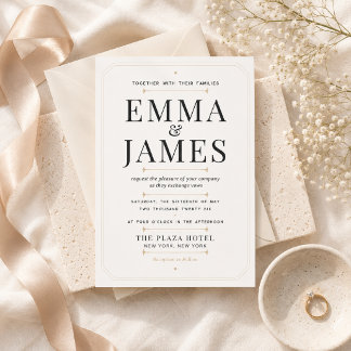 Invitation Carton de Mariage Luxueux Moderne Serif Modifiable