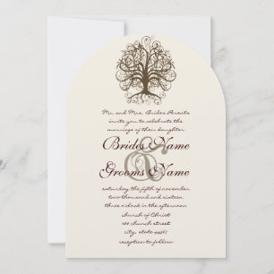 Invitation Carton de mariage Racines de l'arbre de tourbillon