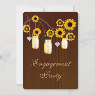 Invitation Carton de mariage Rustic Yellow Mason Jars Invitat
