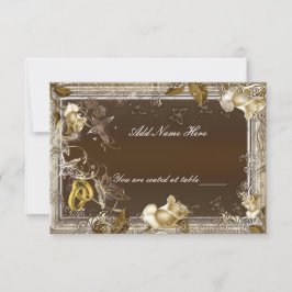 Invitation Carton de placement de table Rose blanche Élégance