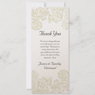 Invitation Carton de remerciement de mariage aux élégants rou