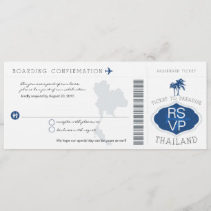 Invitation Carton d'embarquement RSVP pour l'invitation au ma