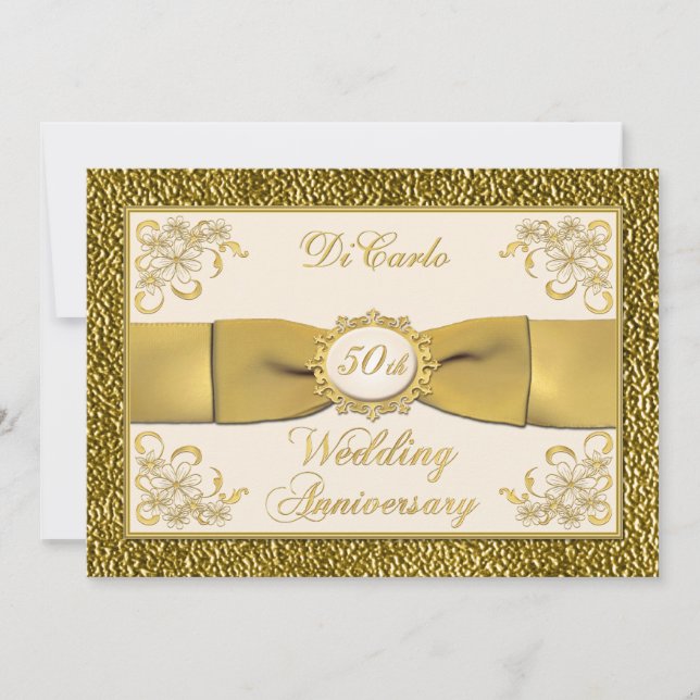 Invitation Carton d'invitation 50e anniversaire de mariage au (Devant)