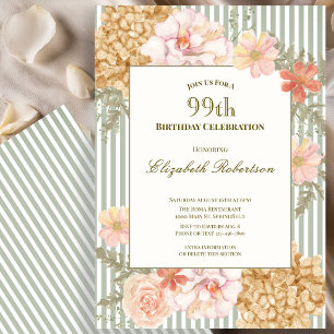 Invitation Carton d'invitation 99e anniversaire aux couleurs