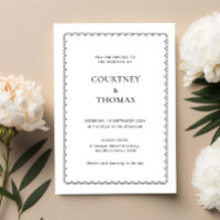 Carton d'invitation à bordure festonnée minimalist