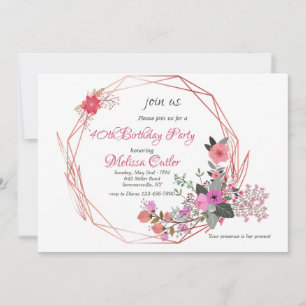 Invitation Carton d'invitation à cadre floral