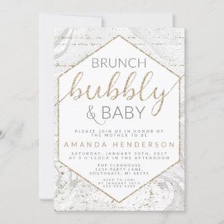 Invitation Carton d'invitation à la baby shower Bubbly & Baby