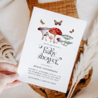 Carton d'invitation à la baby shower Champignon de