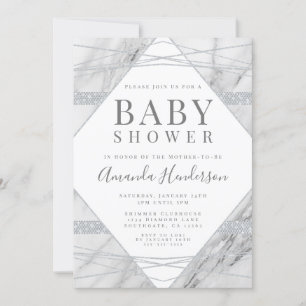 Invitation Carton d'invitation à la baby shower Diamant et Ma