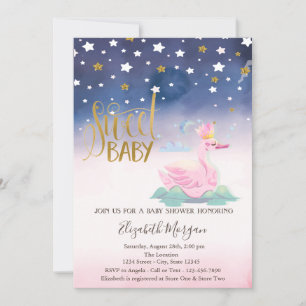 Invitation Carton d'invitation à la baby shower Étoile Paille