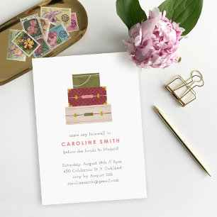 Invitation Carton d'invitation à la fête d'adieu de Rouge Ver