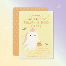 Carton d'invitation à la fête de Halloween Pumpkin