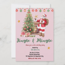 Carton d'invitation à la fête de Noël Jingle And M