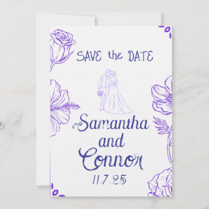Invitation Carton d'invitation à sauvegarder la date illustré